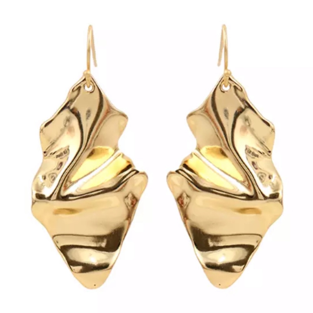 ALEXIS BITTAR • Crumpled Gold Wire Earrings